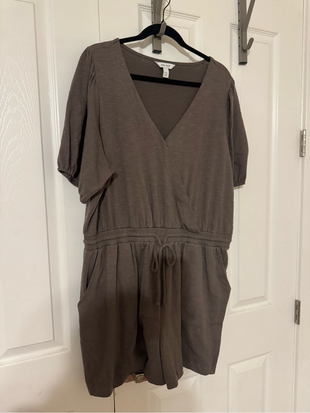 Nine Wedt Taupe Drawstring Short Jumpsuit